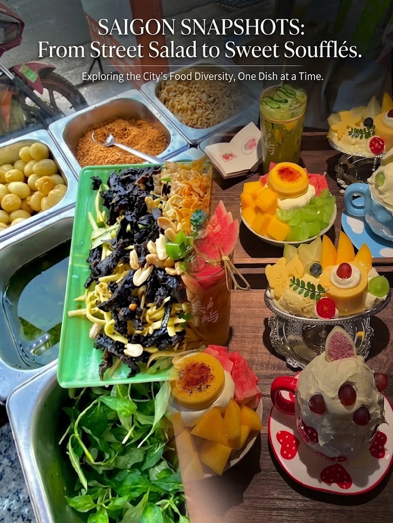 ăn gì ở quận 1 - Bánh tráng trộn và món tráng miệng ăn vặt Sài Gòn